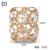 Luxury Ice Gold Metal & Crystal Makeup Brush Holder (Random Design)