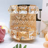 Luxury Ice Gold Metal & Crystal Makeup Brush Holder (Random Design)
