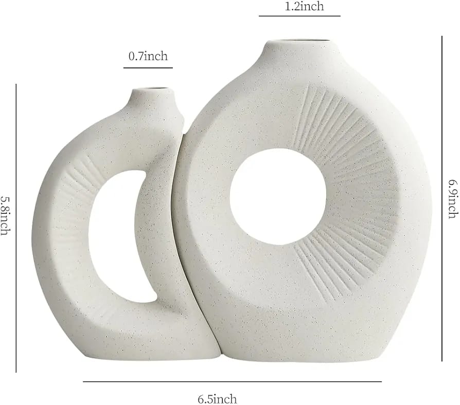 Nordic Eclipse 2-Piece Interlocking Ceramic Vase Set