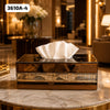 Luxury Tissue Box – Premium High-Capacity Dispenser with Textured Crystal Accent