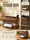Executive Desktop Caddy – Premium Wood-Finish All-in-One Tissue Box Organizer
