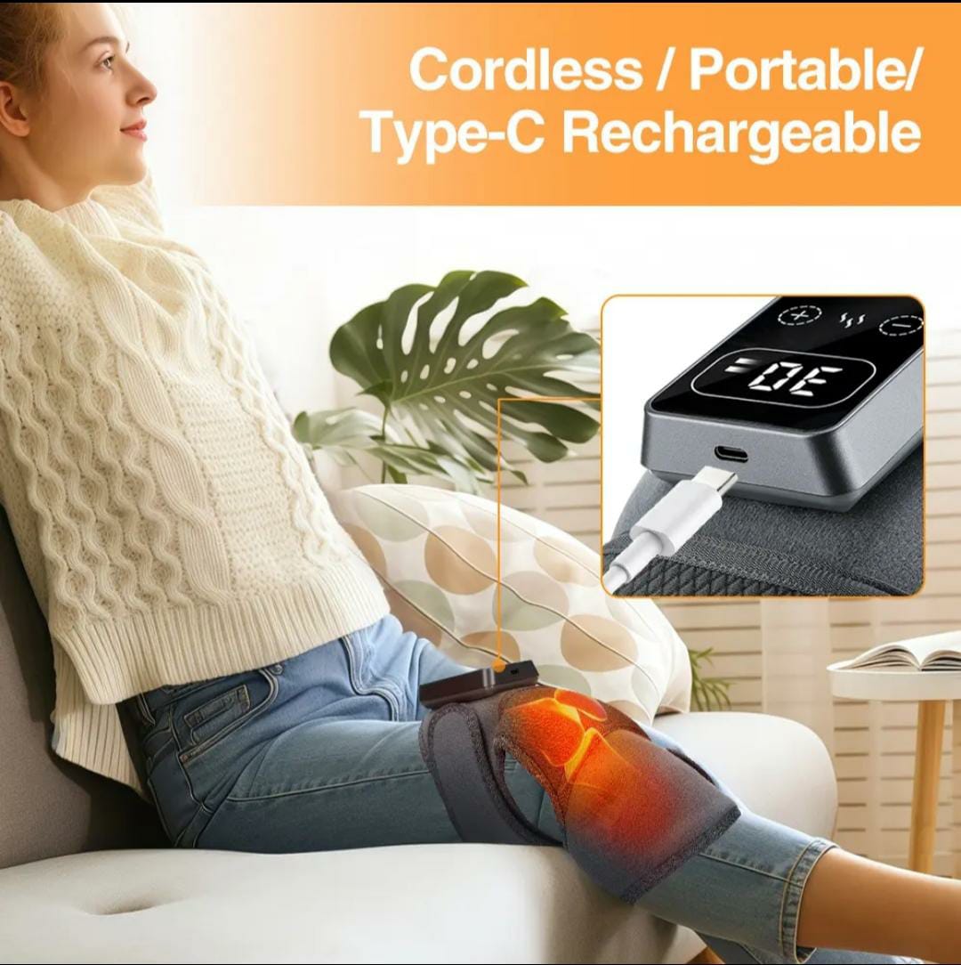 Heated Knee & Leg Vibration Massager Brace Wrap