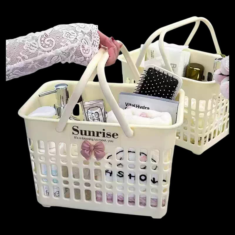 Portable Plastic Organizing Carry Basket with Handle