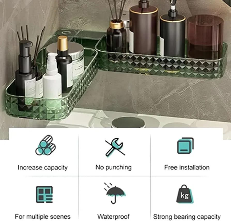 Multifunction 360° Rotating Wall Corner Shelf Organizer