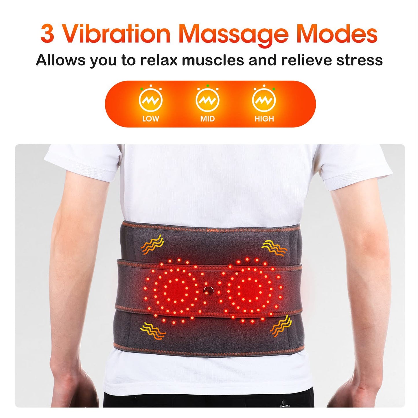 Infrared Heating & Electric Vibration Waist Massager Belt