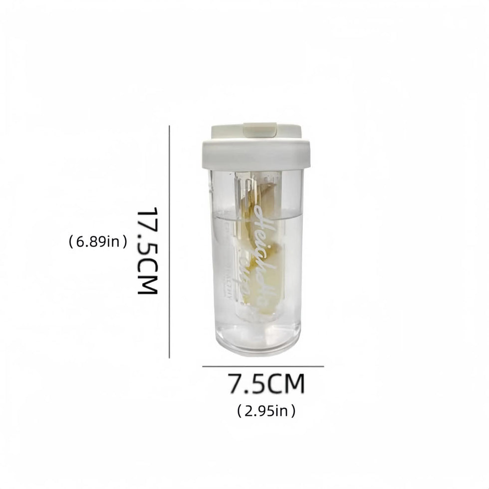 600ml Pastel Straw Tumbler & Dual-Port Water Bottle  (Random Colours)