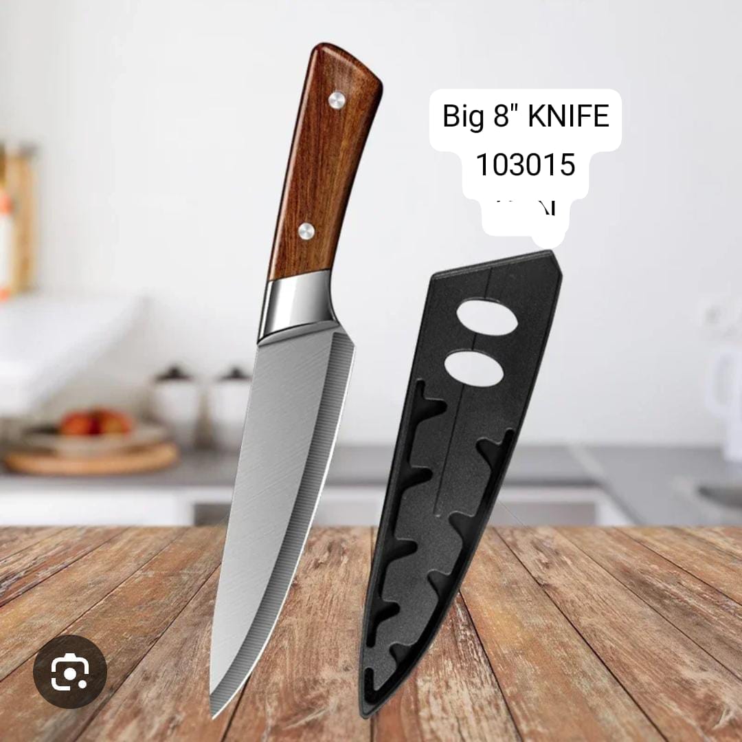 8" Stainless Steel Chef Knife with Protective Cover