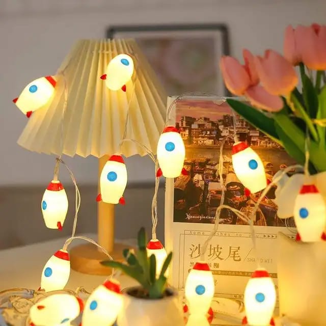 Rocket LED Fairy Lights: Space Theme Room Decor