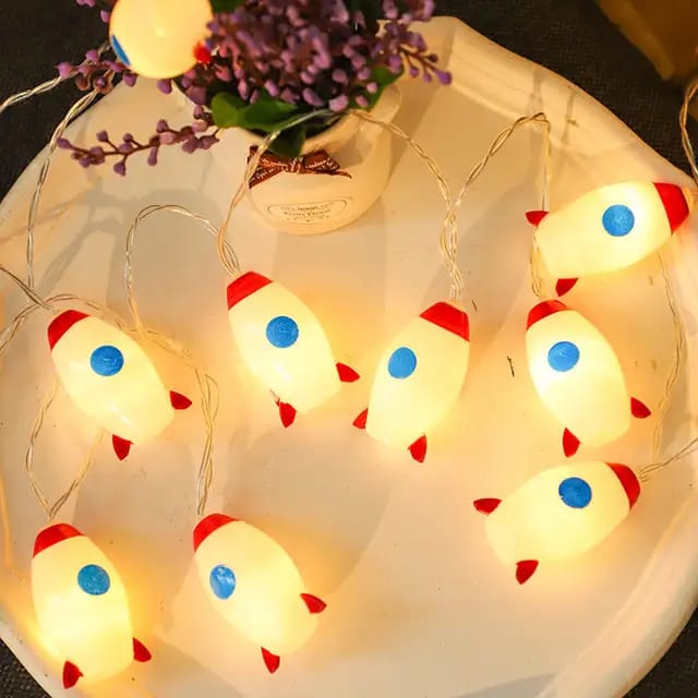 Rocket LED Fairy Lights: Space Theme Room Decor