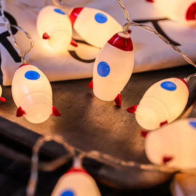 Rocket LED Fairy Lights: Space Theme Room Decor