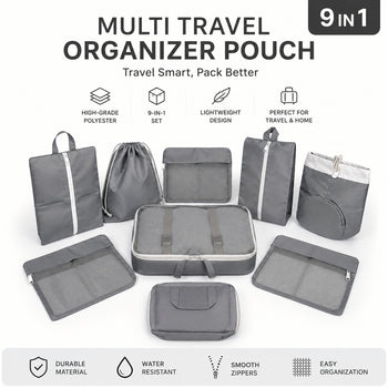 9pc Travel Packing Cubes - Ultimate Luggage Organizer Set