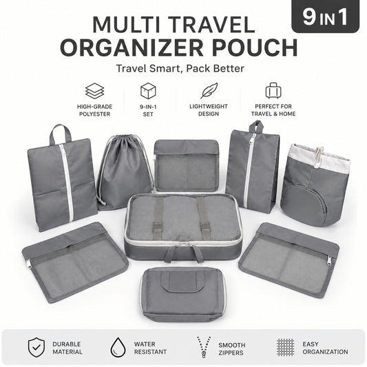 9pc Travel Packing Cubes - Ultimate Luggage Organizer Set