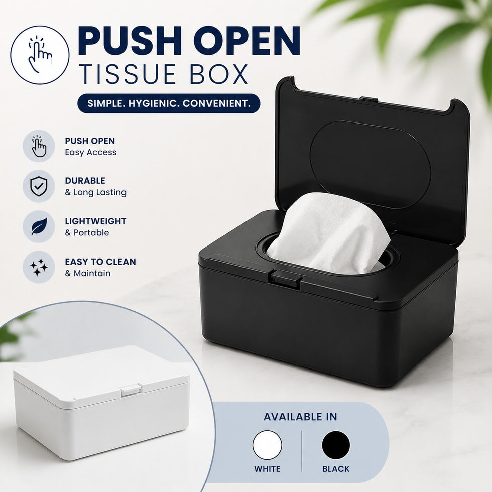 Soft-Open Push Button Tissue Box (High-Quality Plastic)