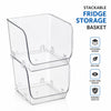Acrylic Fridge Storage Basket - Stackable Clear Organizer
