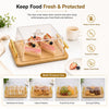 Square Wooden Cake Stand with Acrylic Dome & Gold Handle