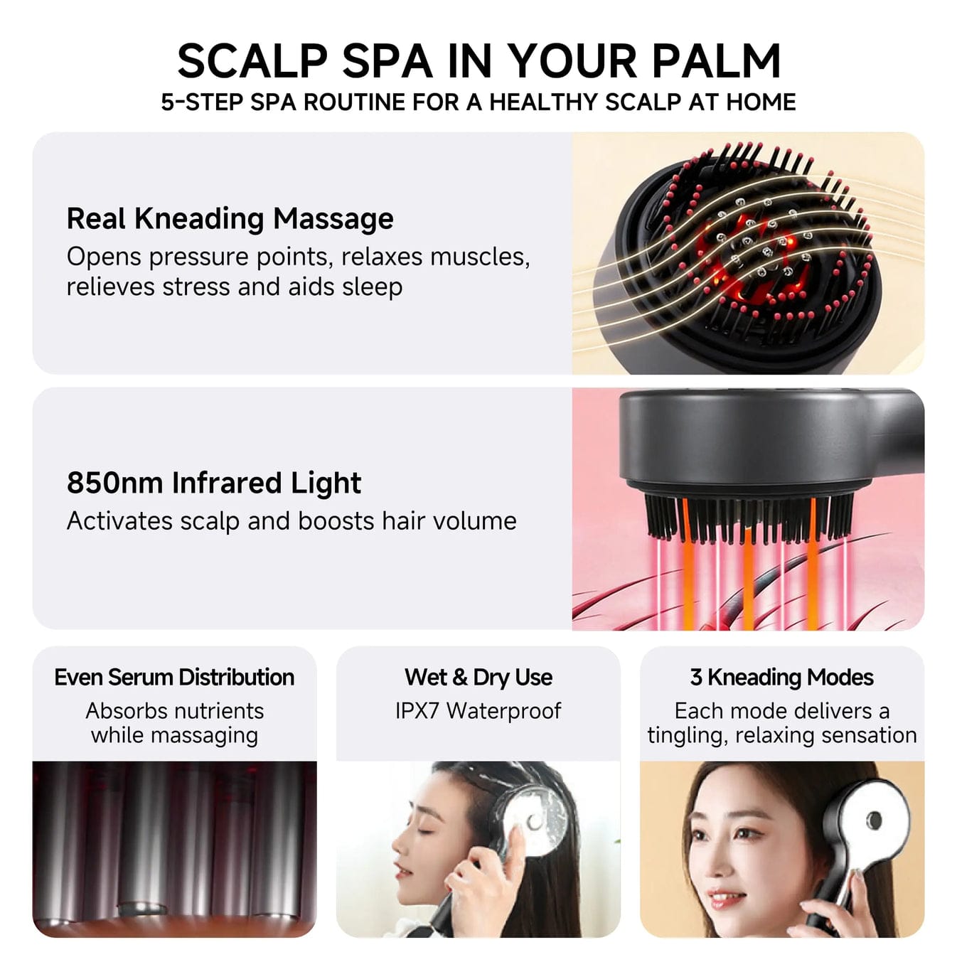 3-in-1 Electric Scalp Massager & Hair Oil Applicator