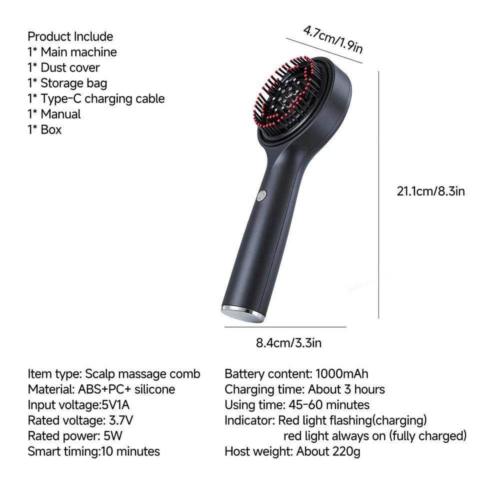 3-in-1 Electric Scalp Massager & Hair Oil Applicator