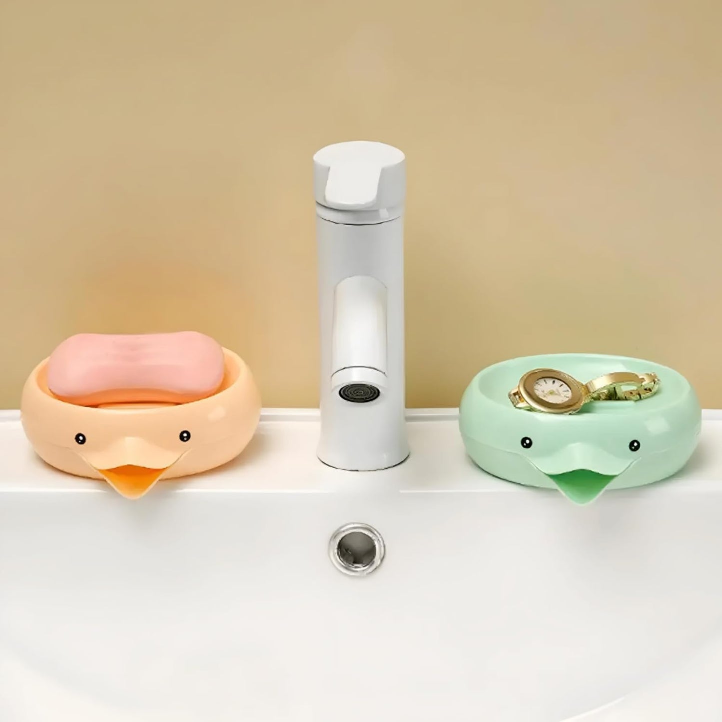 Duck-Shaped Self-Draining Soap Dish Holder