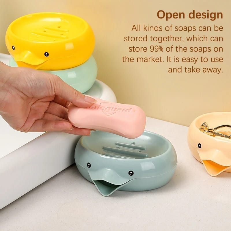 Duck-Shaped Self-Draining Soap Dish Holder