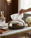 Majestic Oval Tissue Dispenser - Luxury Wood Base Cover