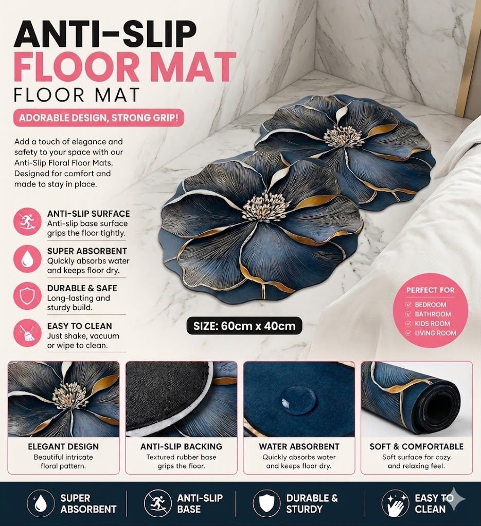 New Anti-Slip Mat - Geometric Kitchen Drainage Pad