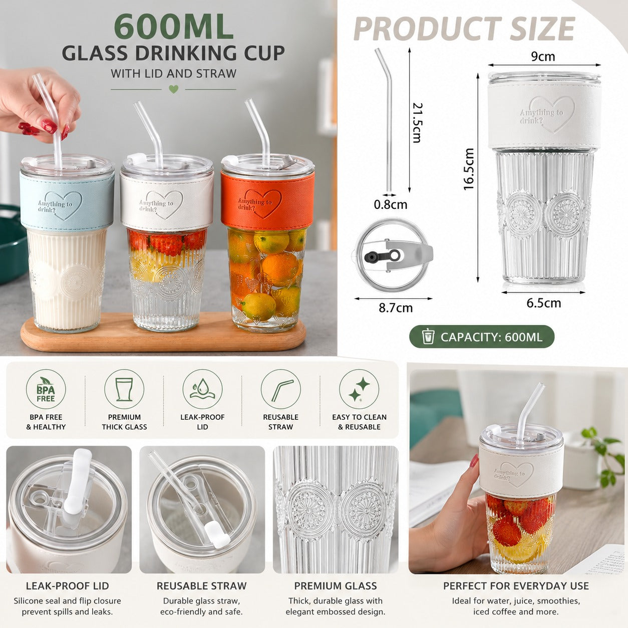 Borosilicate Tumbler - Premium Glass Drinking Cup