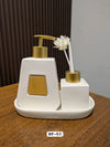 Porcelain Soap Dispenser Set - Luxury Diffuser Tray