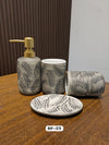 4-Piece Bathroom Accessories Set - Charcoal Soap Dispenser