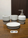 4-Piece Bathroom Accessories Set - Speckled Ceramic Kit
