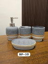 4-Piece Bathroom Accessories Set - Grey Speckled Ceramic Kit