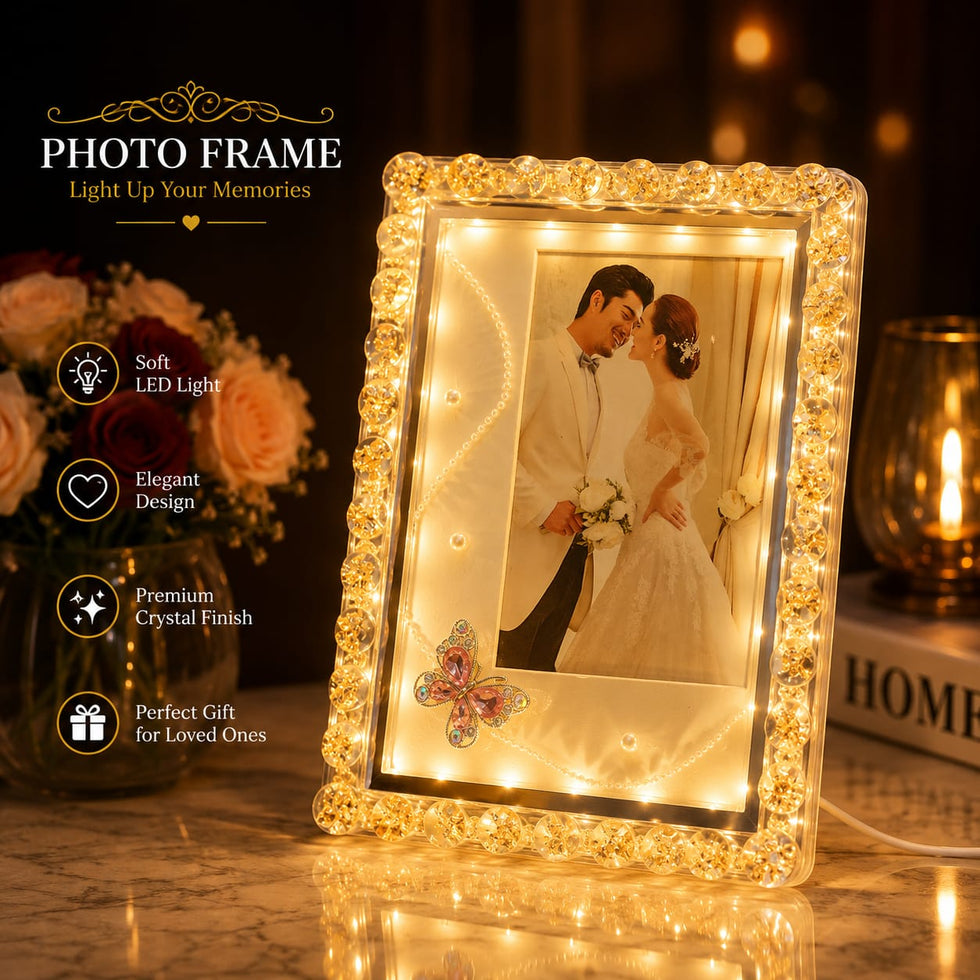 Premium LED Crystal Photo Frame - Luminous Memory Display