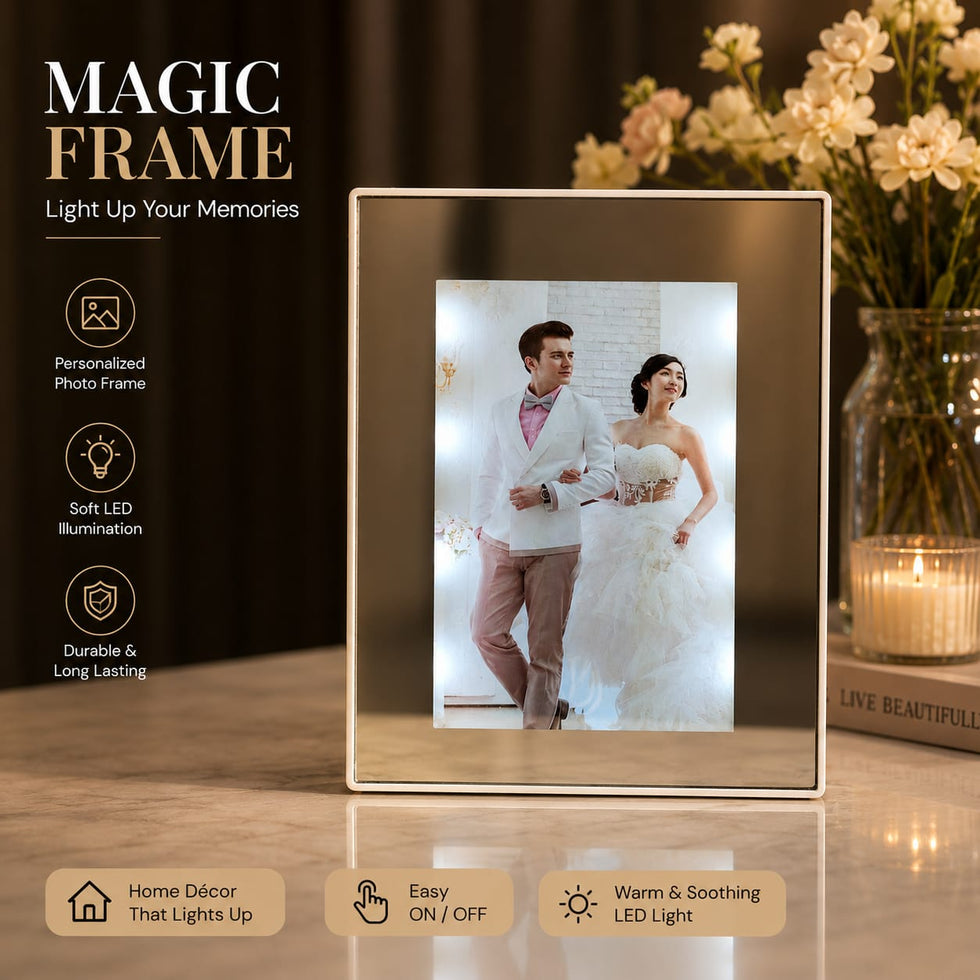 Premium LED Photo Frame - Magic Backlit Mirror Memory Showcase