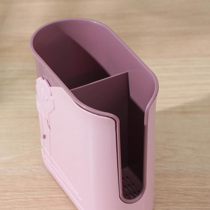 Premium Plastic Cutlery Holder: Dual Slot Spoon Organizer Station