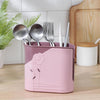 Premium Plastic Cutlery Holder: Dual Slot Spoon Organizer Station