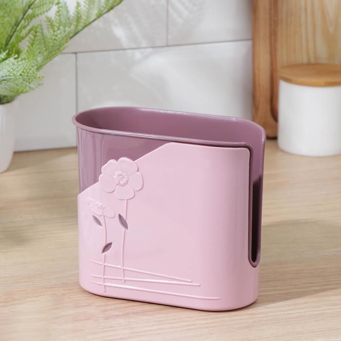 Premium Plastic Cutlery Holder: Dual Slot Spoon Organizer Station