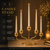 Majestic 5 Head Gold Metal Candle Stand Showpiece
