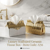 V- Shape Contour Case - Luxury Ceramic Tissue Box
