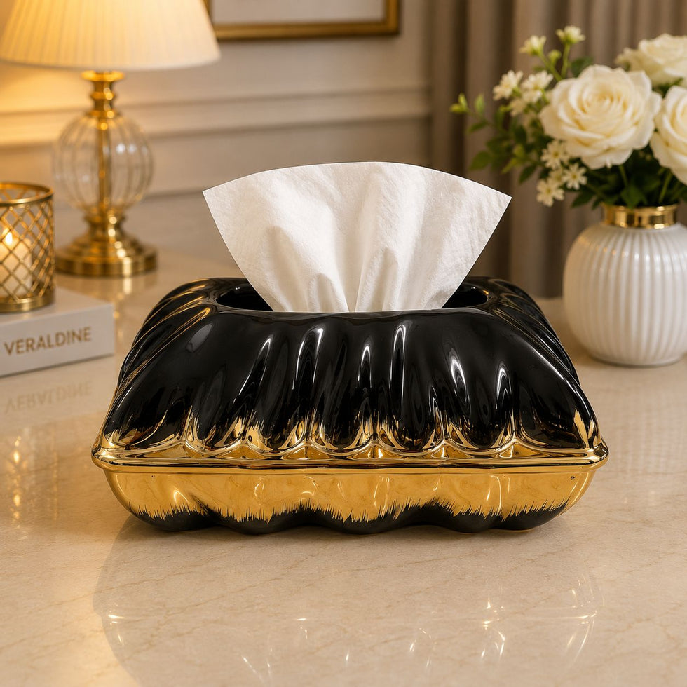 Crest Case Shape Luxury Ceramic Tissue Box