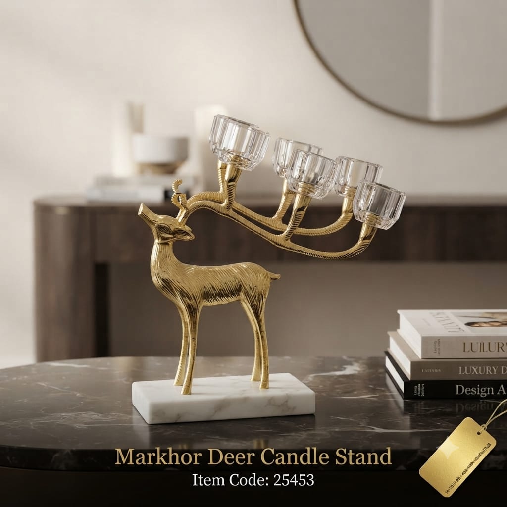 Markhor Candelabra - Luxury Crystal Candle Stand