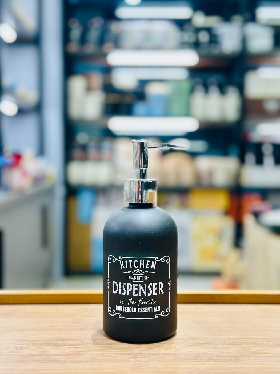 Kitchen and Bathroom Matte Black Liquid Dispenser - Premium Countertop Soap Bottle