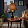 Matte Black & Gold Teardrop Table Lamp