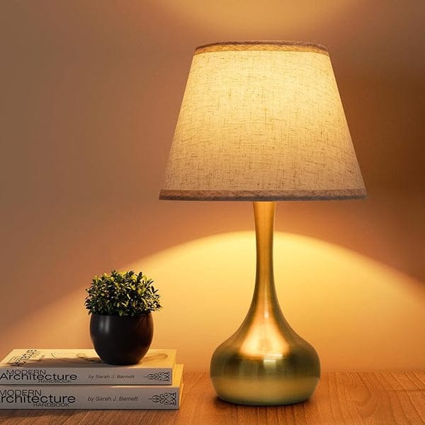 Modern Brushed Gold Droplet Bedside Lamp