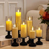 Premium 3-Piece Flameless LED Candle Set with Glass Hurricanes