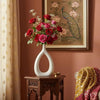 Oval Geometric Ceramic Bud Vase