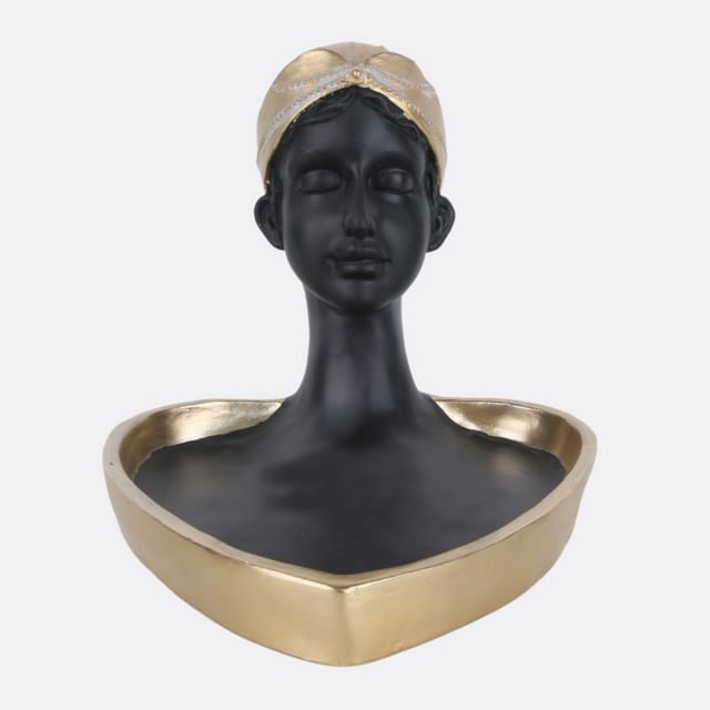 African Lady Bust Key & Trinket Bowl Platter