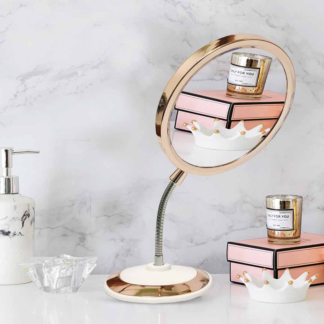 Flexible Double-Sided 360° Rotating Makeup Mirror