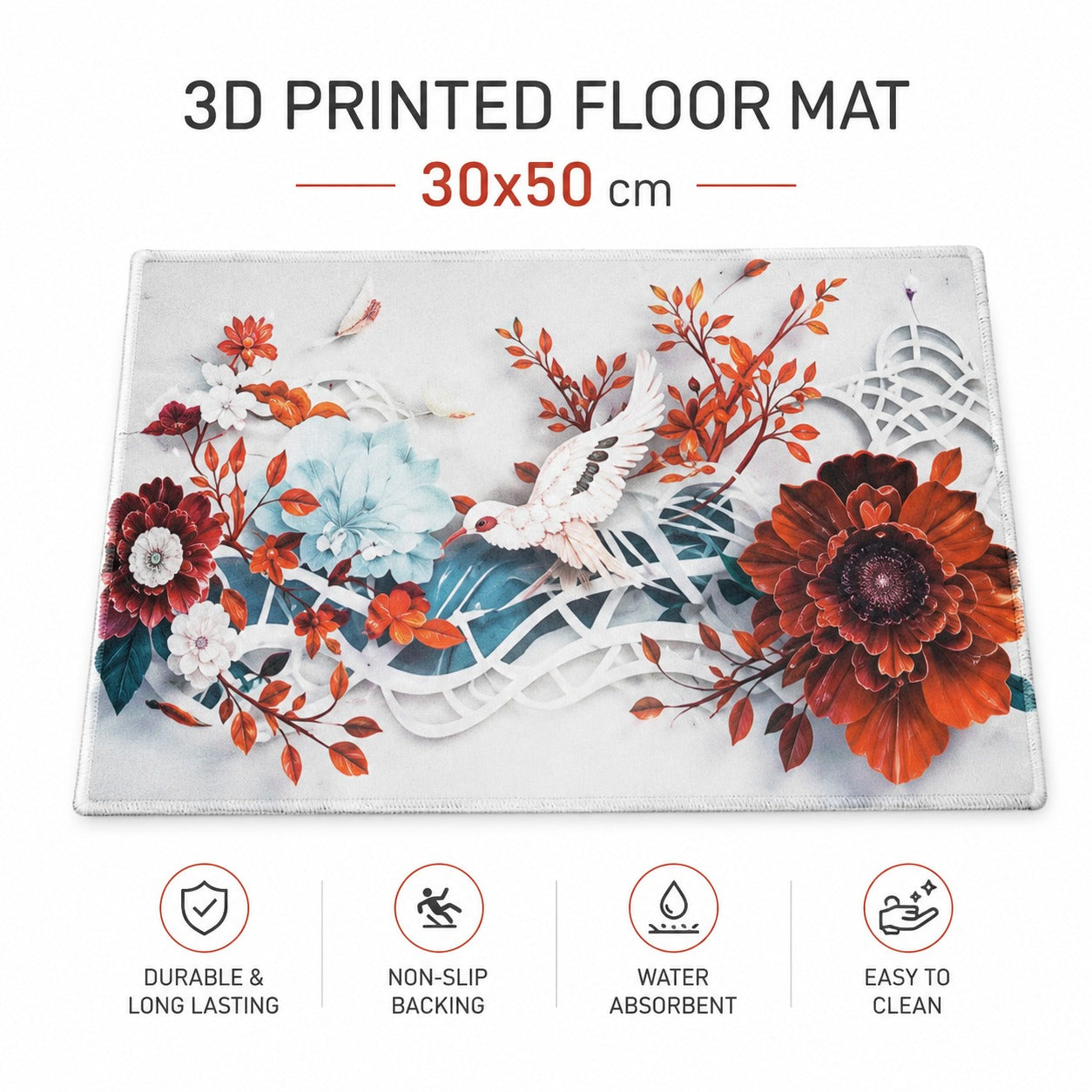 Nordic Eco Super Absorbent Door & Bathroom Mat 30x50 cm