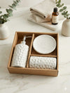 3-Piece Ceramic Bathroom Set – Soap Dispenser, Dish & Tumbler