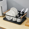Nordic-Style Dish Rack with Natural Wooden Handles – Modern Kitchen Organizer
