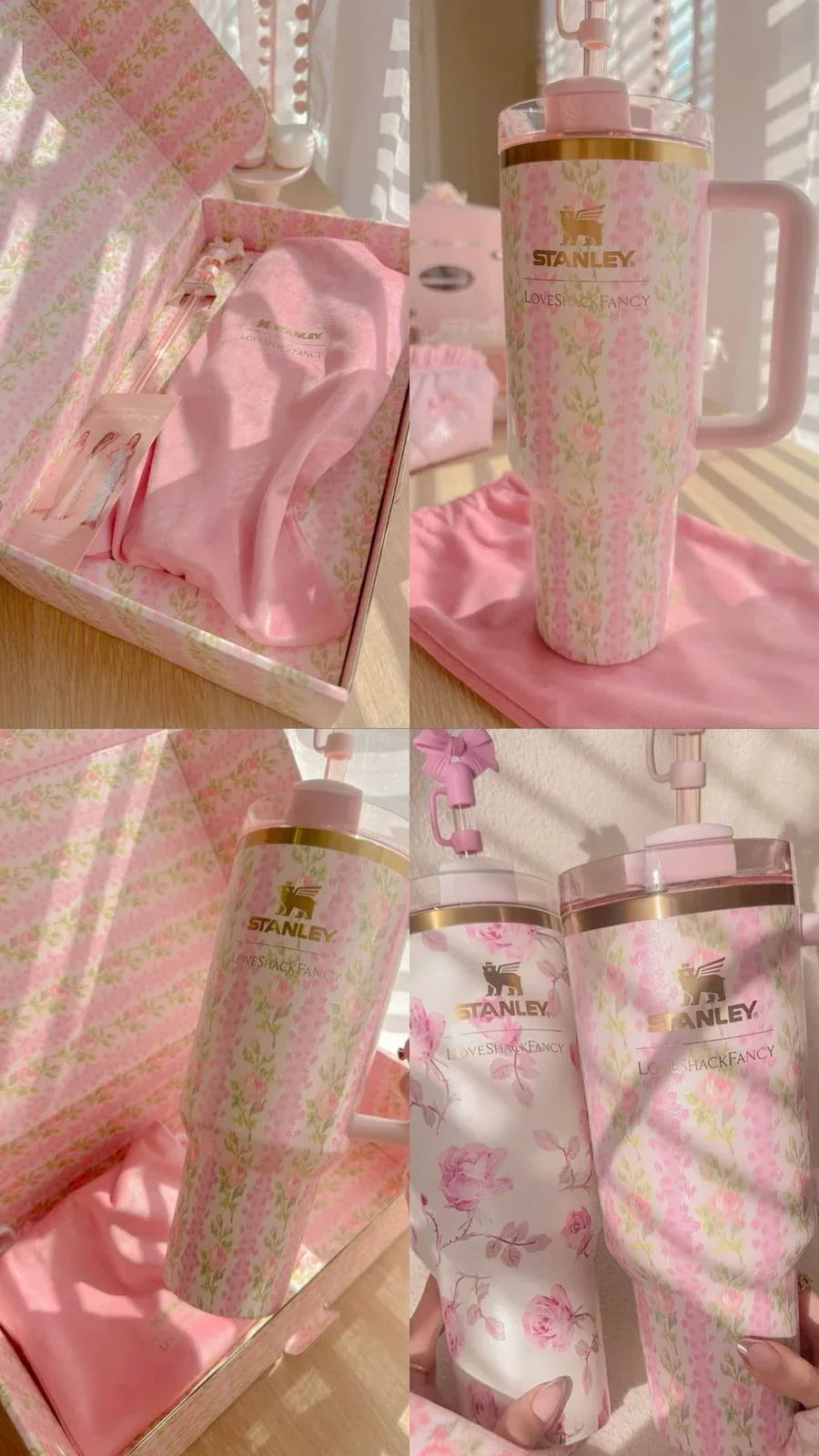 Stainless Steel Flower Tumbler - Floral Design, Durable & Stylish (1.18L) - Clarify.pk